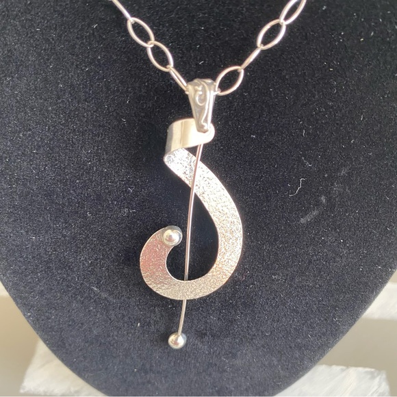 Vintage Modernist .925 Sterling Necklace - Picture 6 of 13